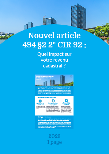 Cover image - Nouvel article 494 §2 2° CIR 92 