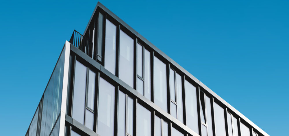 modern office building facade, commercial real estate exterior